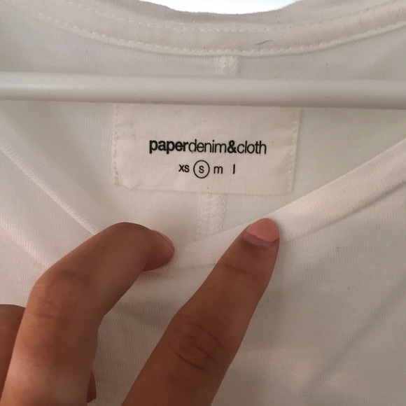 Paper Denim & Cloth White T-Shirt w/ Pocket - Picture 3 of 4